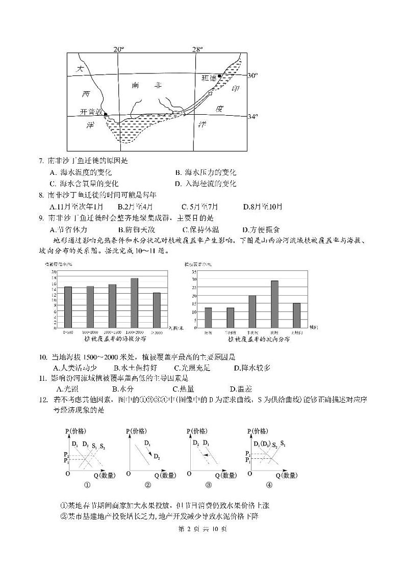 四川省成都七中2020届高三高中毕业班三诊模拟 文科综合（PDF版） 试卷02