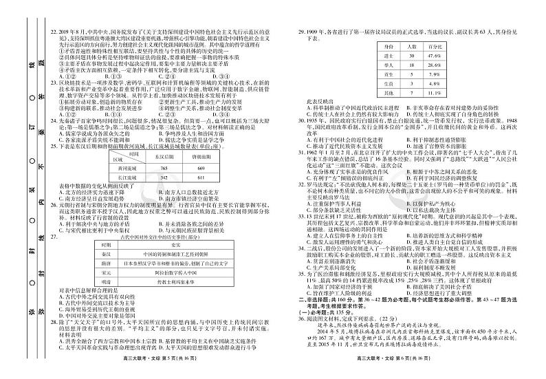 【文综】2020衡水中学高三（下）冲刺联考试卷03