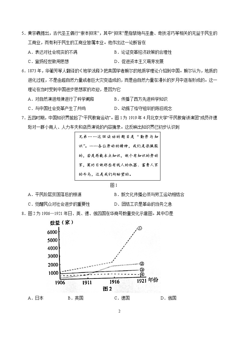 2020年高考历史新高考1卷(山东)真题及答案解析02
