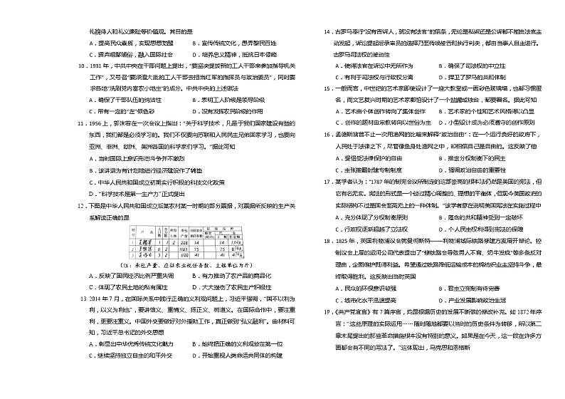 辽宁省葫芦岛市普通高中2020届高三上学期学业质量监测（期末）历史试题02