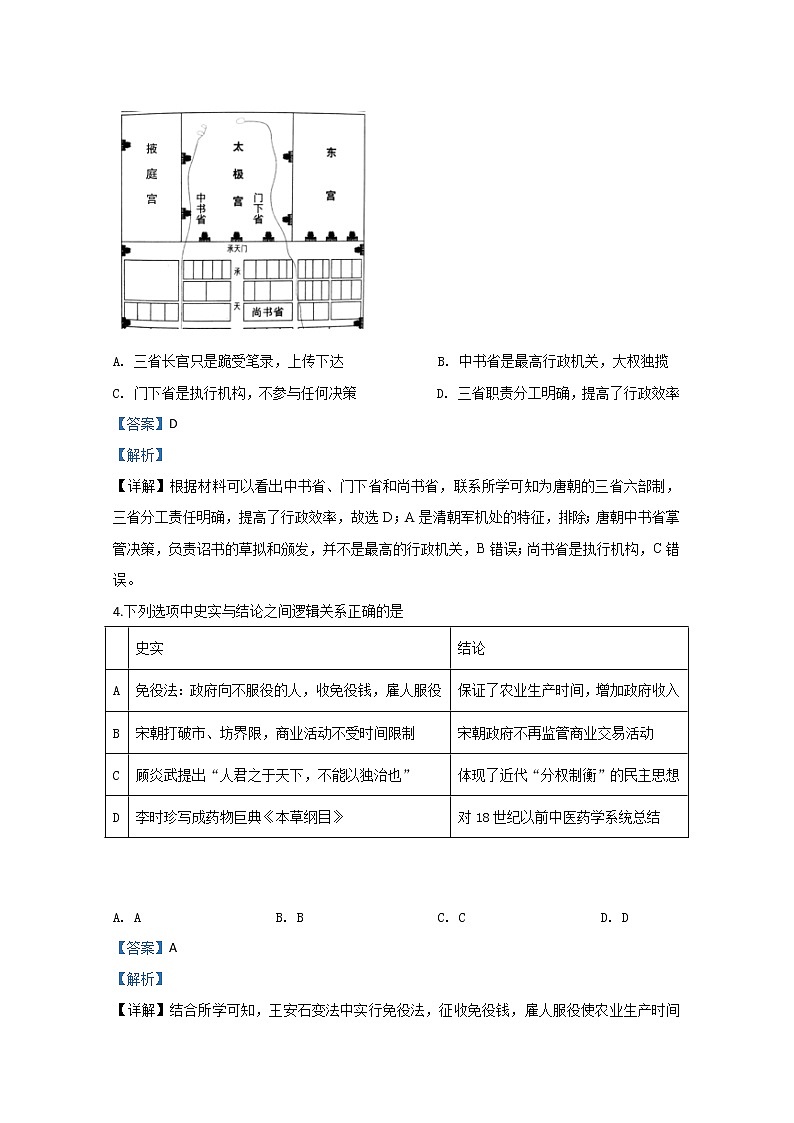 北京市房山区2020届高三衔接诊断测试历史试题02