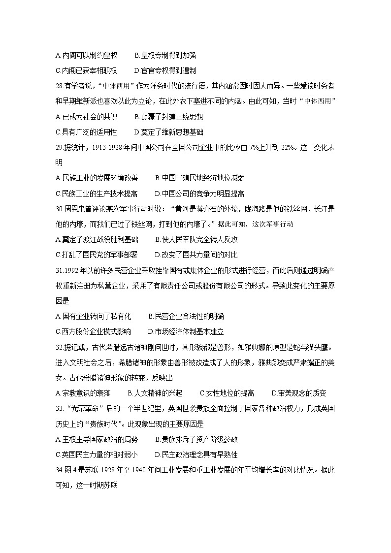 2020届百校联考高考百日冲刺金卷全国Ⅰ卷  历史（二）第2页