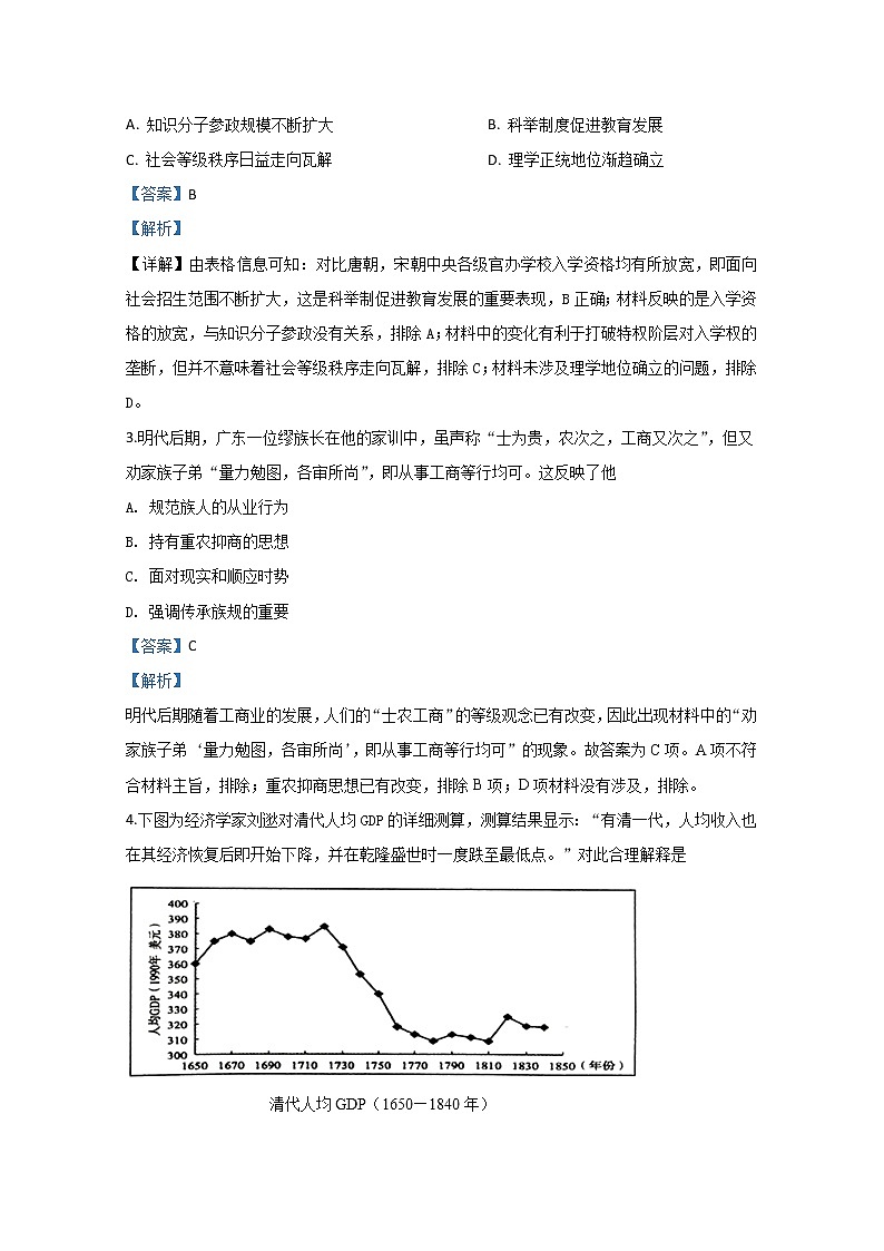 山东省泰安市宁阳县第四中学2020届高三一轮统考模拟历史试题02