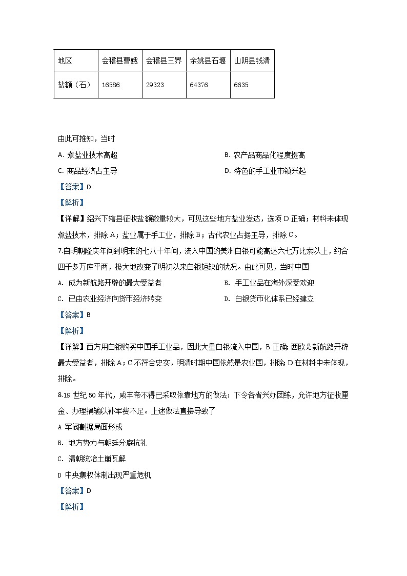 山东省枣庄市滕州市第一中学2020届高三4月线上模拟历史试题第3页