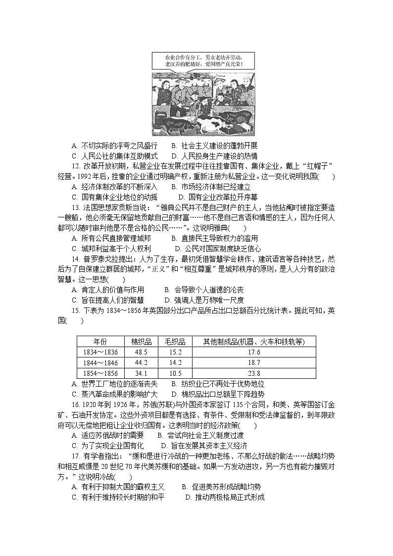 江苏省南通市2020届高三第二次模拟考试（5月） 历史03