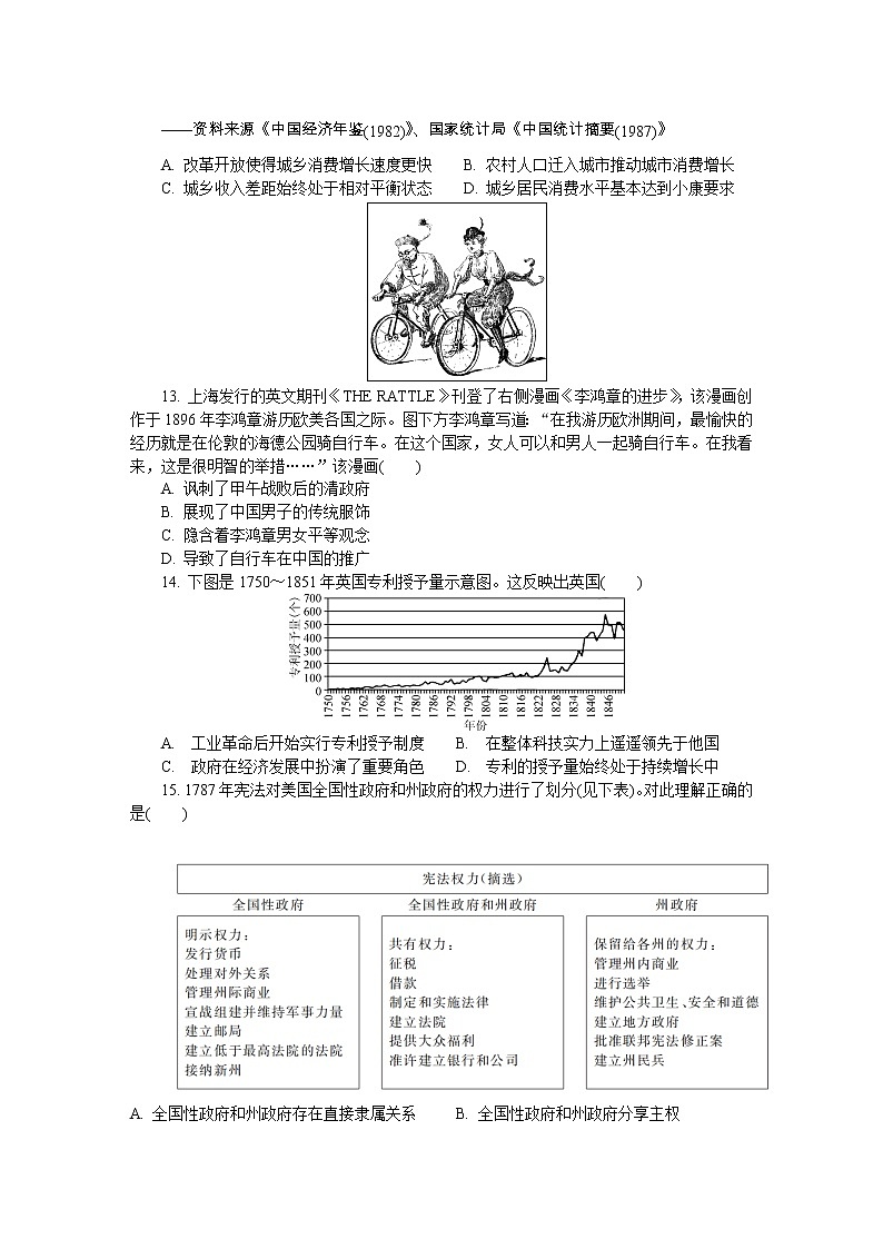 江苏省扬州市2020届高三第二次模拟考试（5月） 历史03