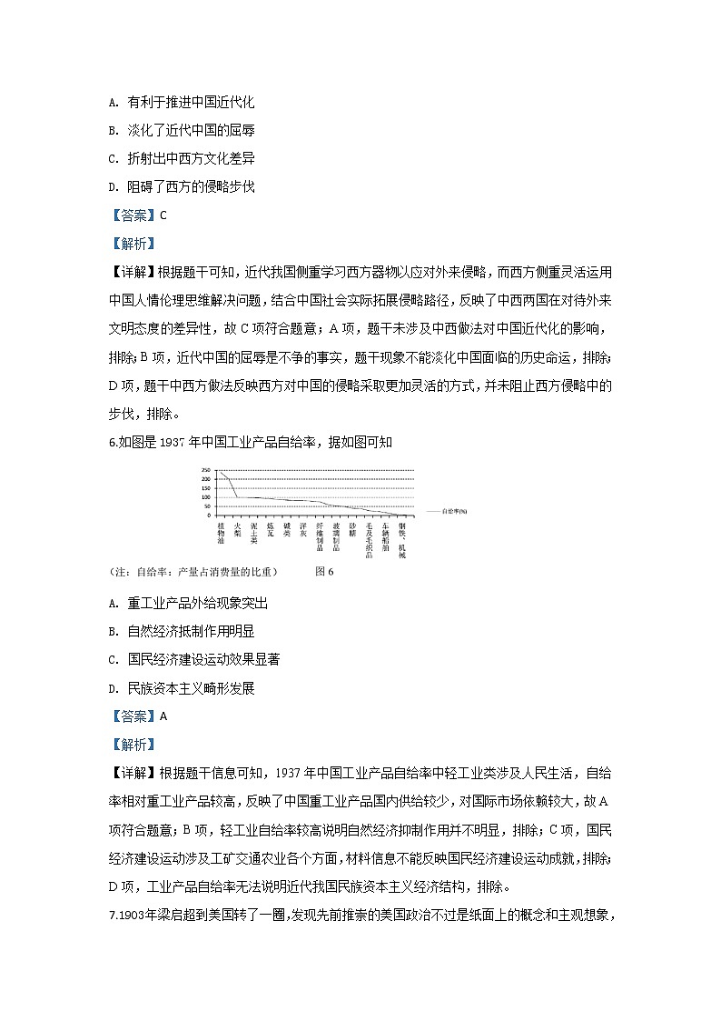 北京市2020届高三上学期11月中学生标准学术能力诊断性测试历史试题03