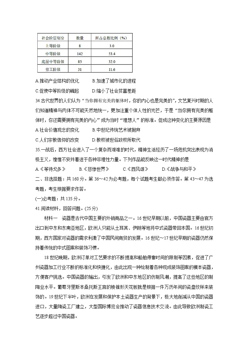 北京市2020届高三中学生标准学术能力诊断性测试（11月） 历史03