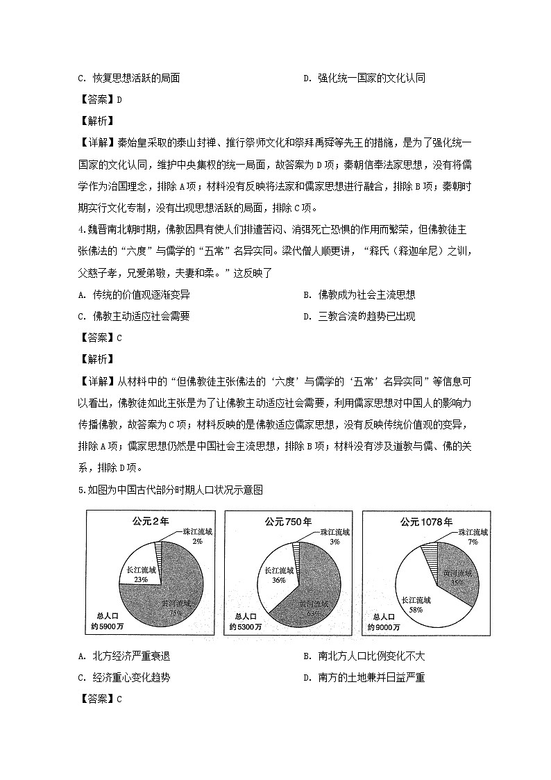 四川省泸州市2020届高三第一次教学质量检测文综历史试题第2页