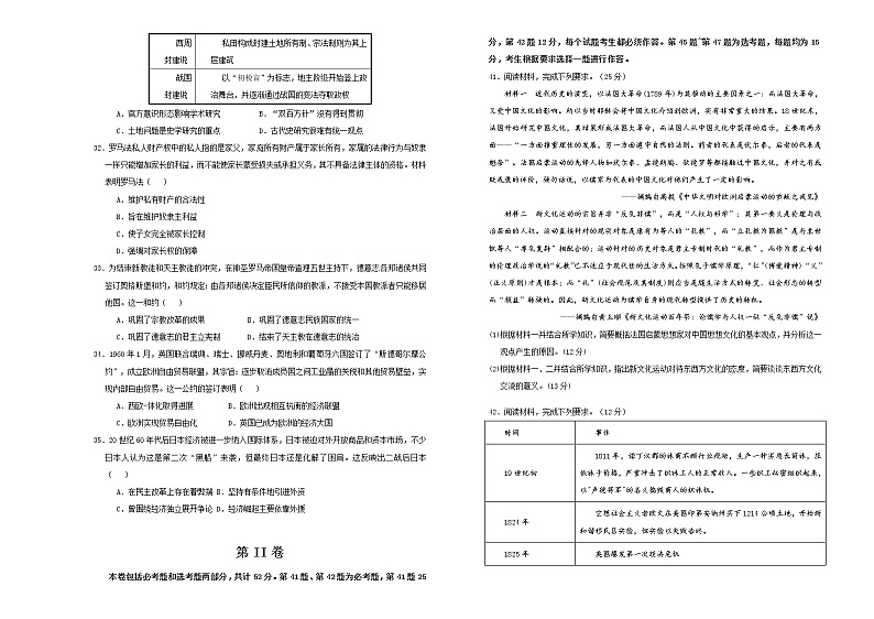 2020年高考考前45天大冲刺卷文综历史部分二02