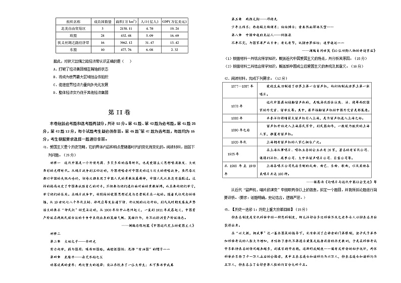 2020年高考考前45天大冲刺卷文综历史部分三02