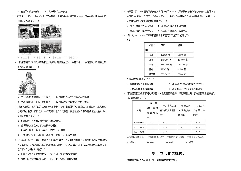 2020年高三最新信息卷 历史（十二）第2页