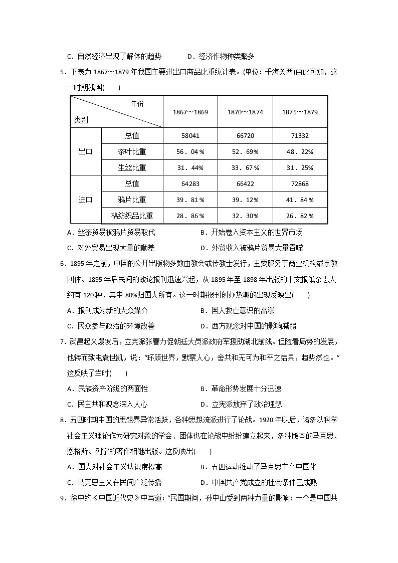 【历史】江西省南昌市第二中学2019-2020学年高二下学期第二次月考试题第2页