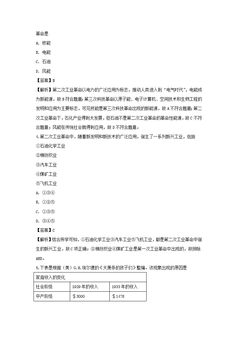 【历史】西藏林芝市第二高级中学2019-2020学年高二上学期第一次月考试题（解析版）02
