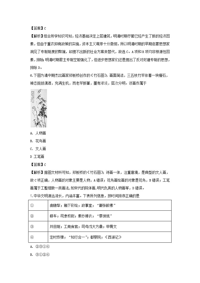 【历史】四川省广元市川师大万达中学2019-2020学年高二11月月考试题（解析版）03