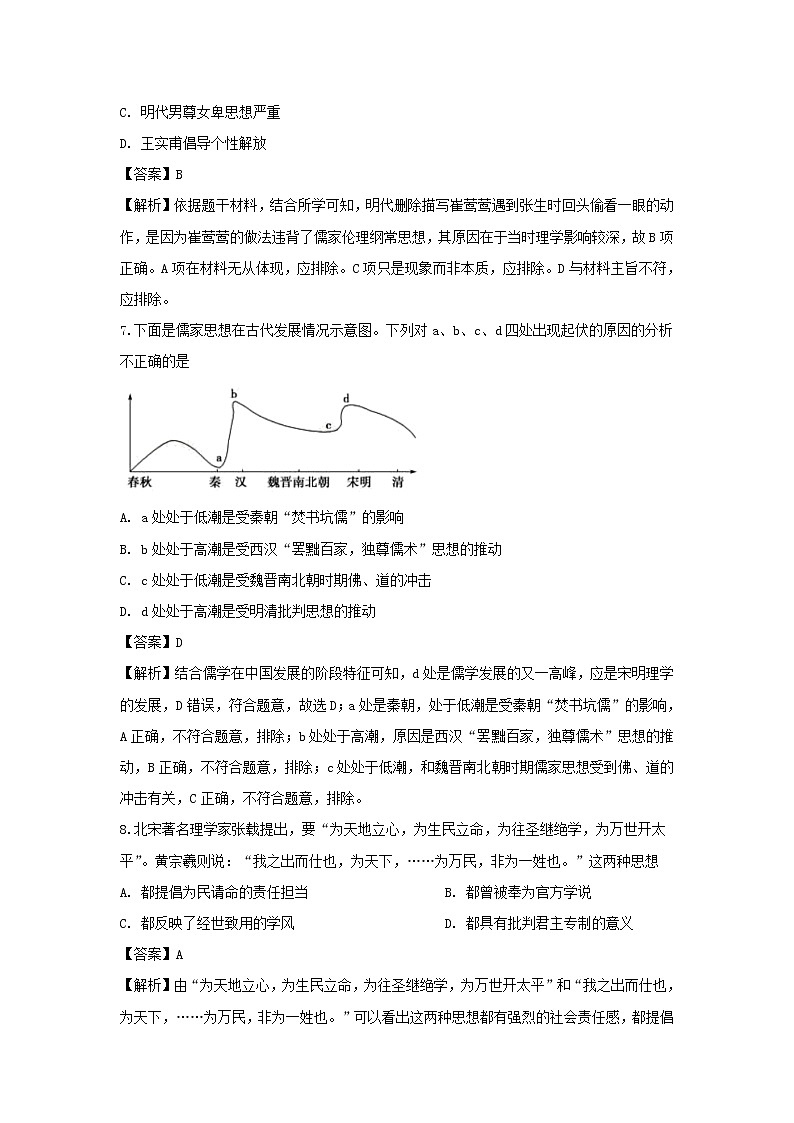 【历史】山西省晋中市祁县第二中学校2019-2020学年高二上学期期中考试试题（解析版）03