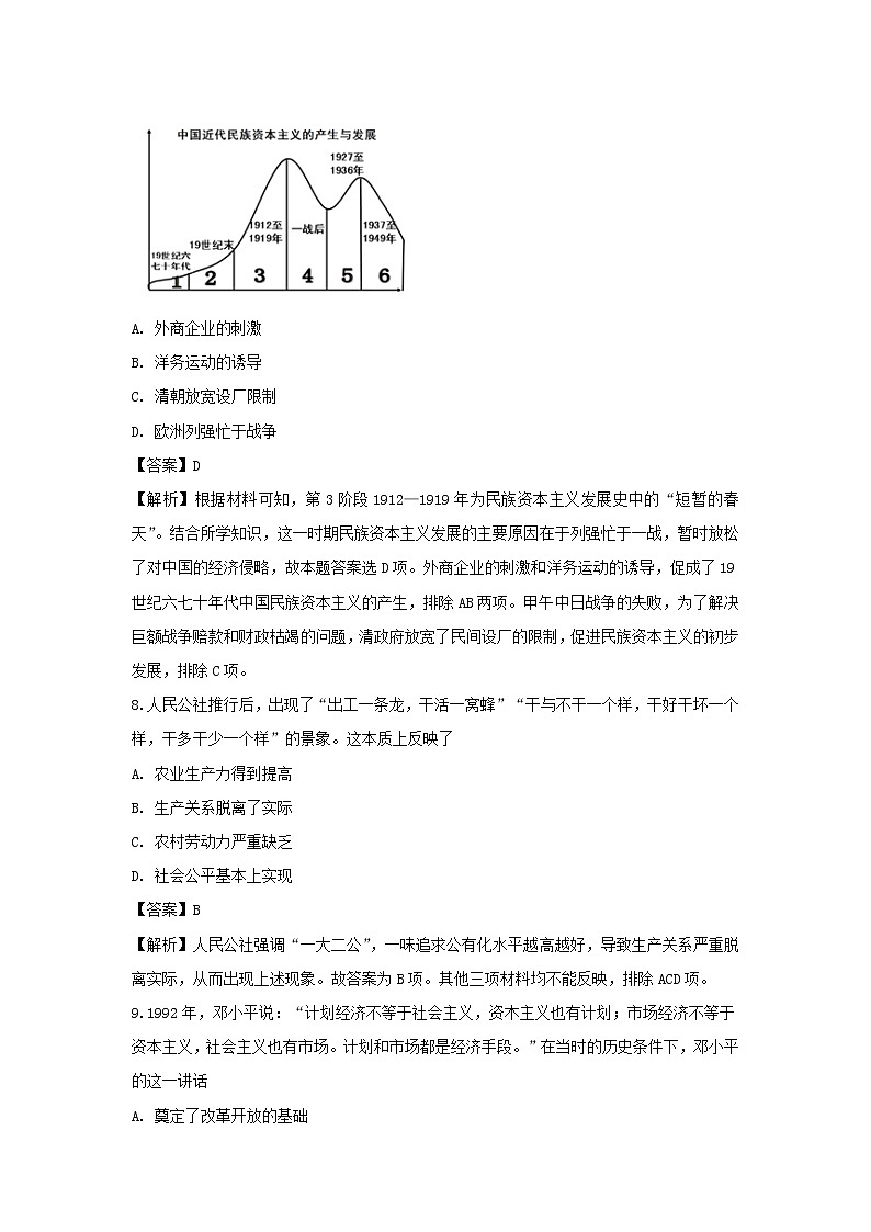 【历史】西藏日喀则市南木林高级中学2019-2020学年高二上学期期末考试试题（解析版）03