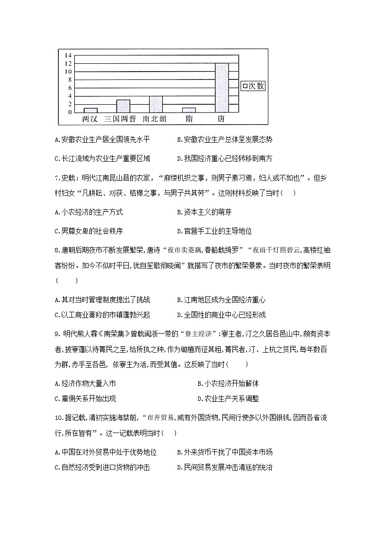 2018-2019学年云南省昆明市官渡区第一中学高二下学期期中考试历史试题 解析版02