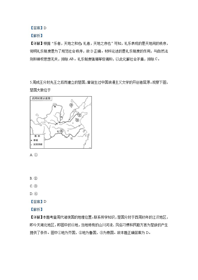2018-2019学年山东省淄博市淄川中学高二下学期期中考试历史试题 解析版03