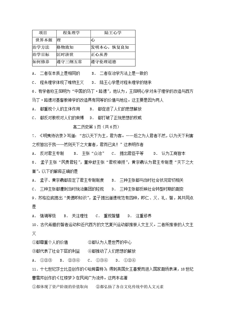 2018-2019学年吉林省延边第二中学高二上学期期中考试历史试题 解析版第2页
