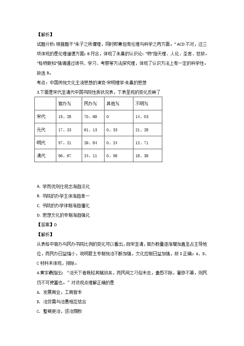2018-2019学年内蒙古巴彦淖尔一中高二上学期期中考试历史试题 解析版第2页