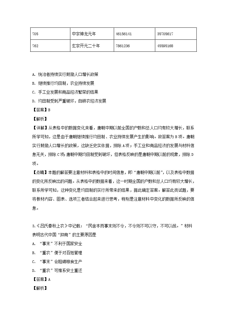 2018-2019学年重庆市北碚区高二下学期期末考试历史试题 解析版第2页
