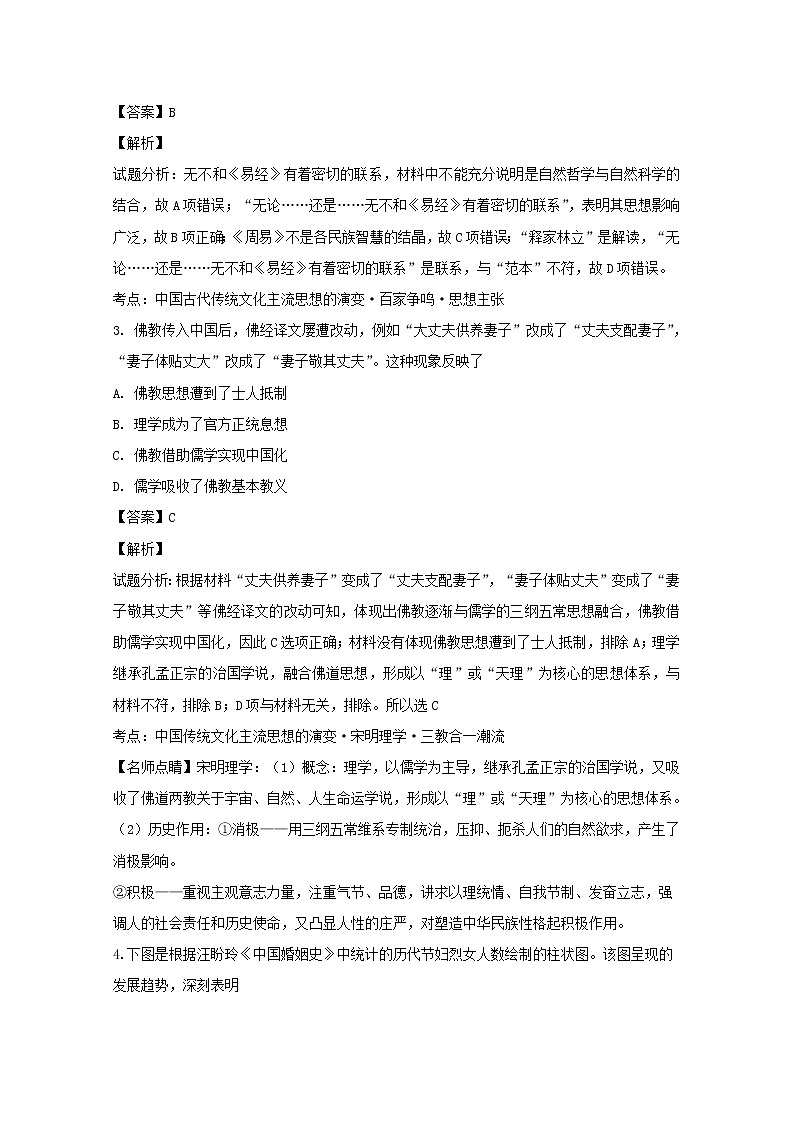 2018-2019学年福建省三明市第一中学高二上学期期中考试历史（文）试题 解析版02