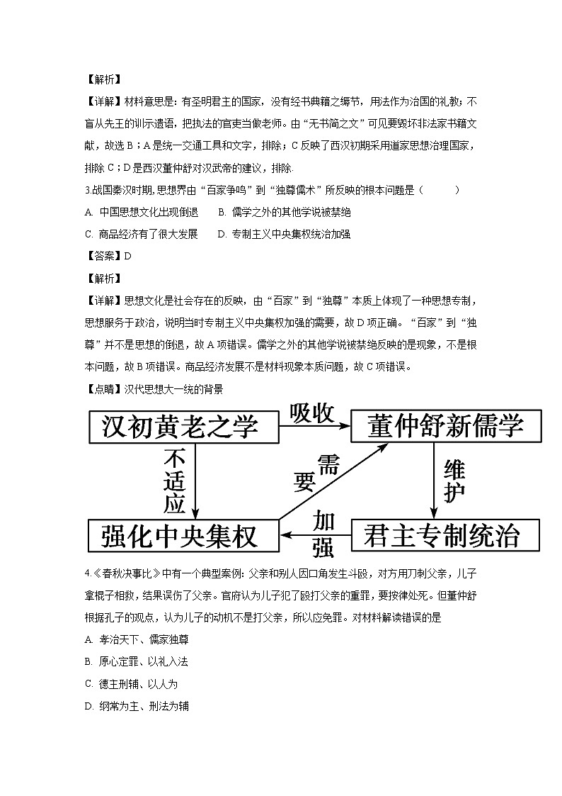 2018-2019学年甘肃省高台县第一中学高二上学期期中考试历史试题 解析版02