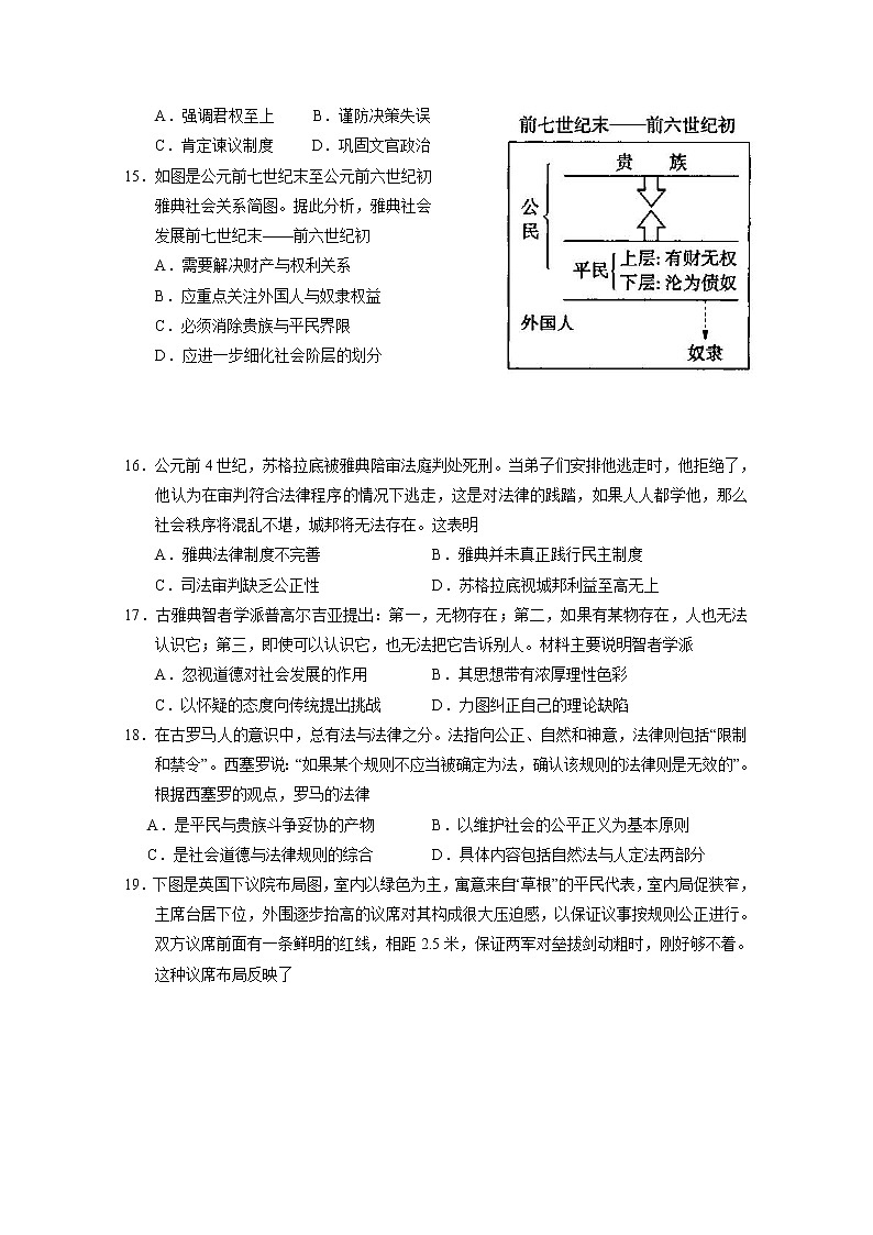 2019-2020学年宁夏银川一中高二上学期期末考试历史试题 Word版03