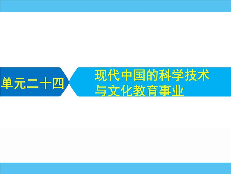 2019届二轮复习：专题二十四　现代中国的科学技术与文化教育事业 【课件】（66张）第1页