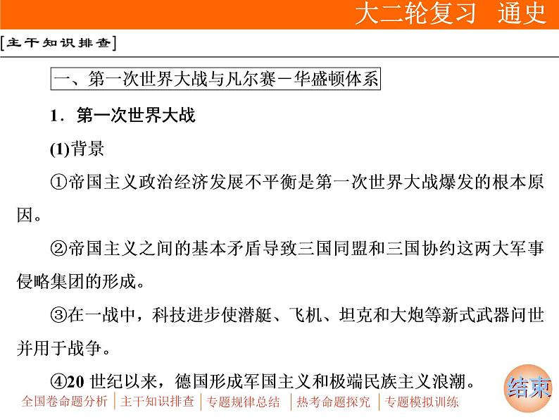 2019届二轮复习：专题六 选考2　20世纪的战争与和平【课件】（67张）08