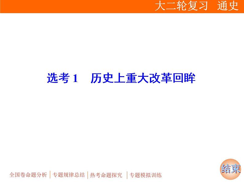 2019届二轮复习：专题六 选考1　历史上重大改革回眸【课件】（32张）第2页