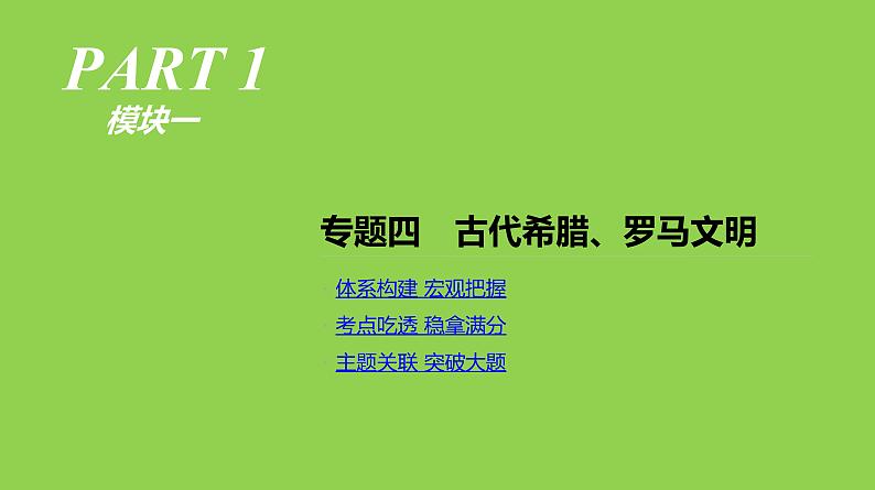 2019届二轮复习：专题四-古代希腊、罗马文明【课件】（103张）01