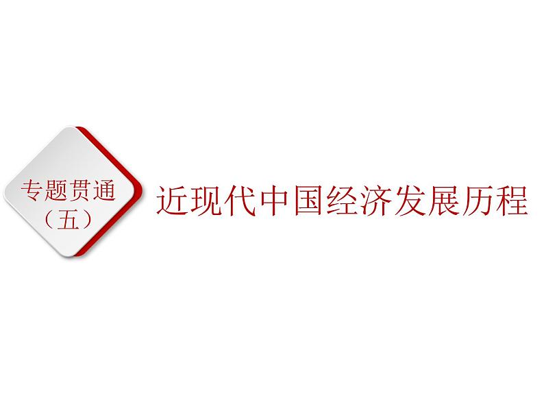 2019届二轮复习：专题五　近现代中国经济发展历程 【课件】（43张）第1页