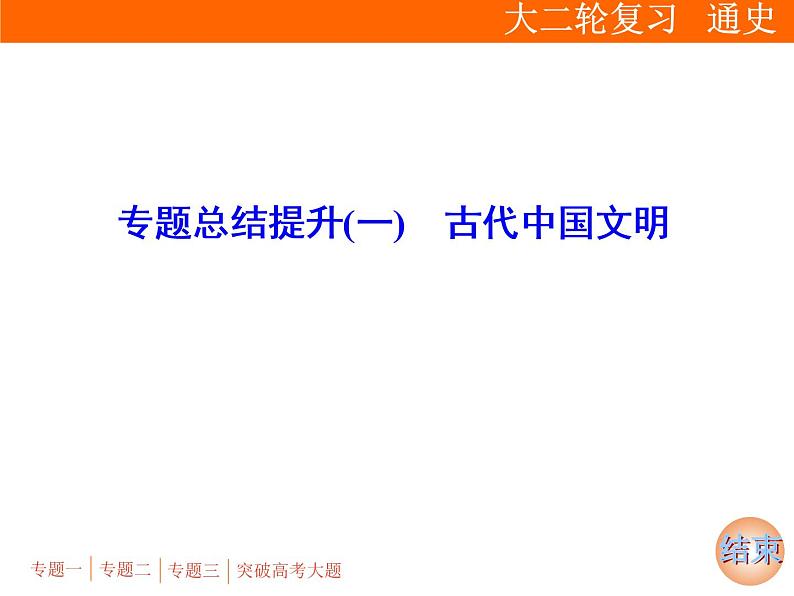 2019届二轮复习：专题总结提升(一)  古代中国文明【课件】（66张）01