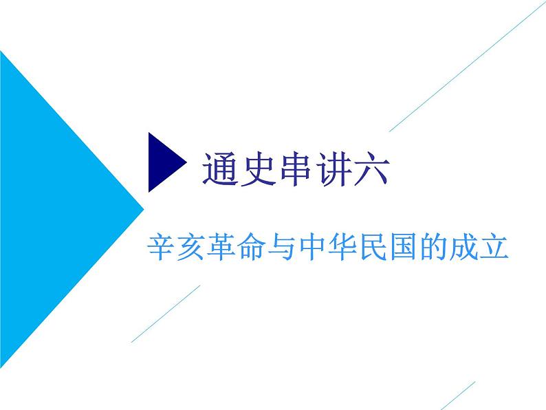 2019届二轮复习：通史六　辛亥革命与中华民国的成立 【课件】（75张）第1页