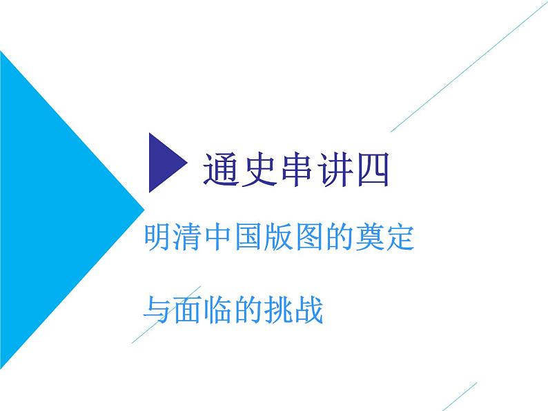 2019届二轮复习：通史四　明清中国版图的奠定与面临的挑战 【课件】（84张）第1页