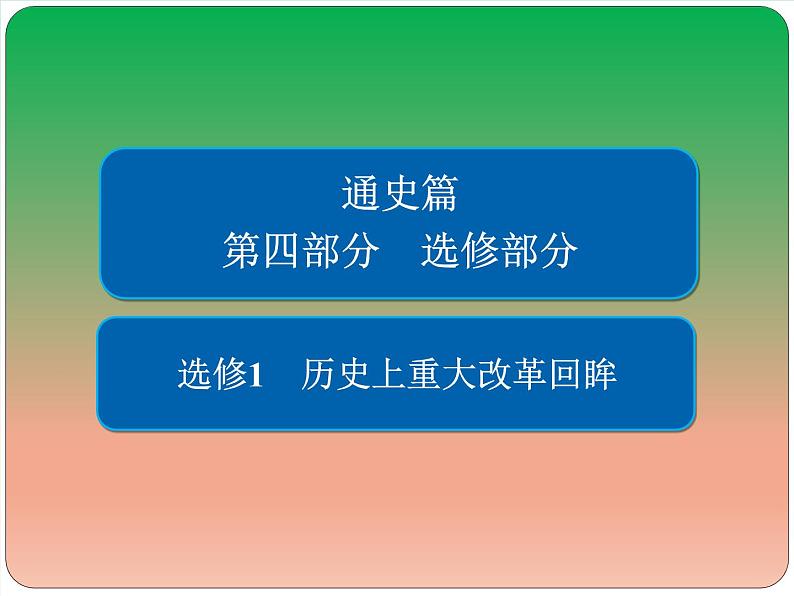 2019届二轮复习：选修1 历史上重大改革回眸【课件】（19张）01