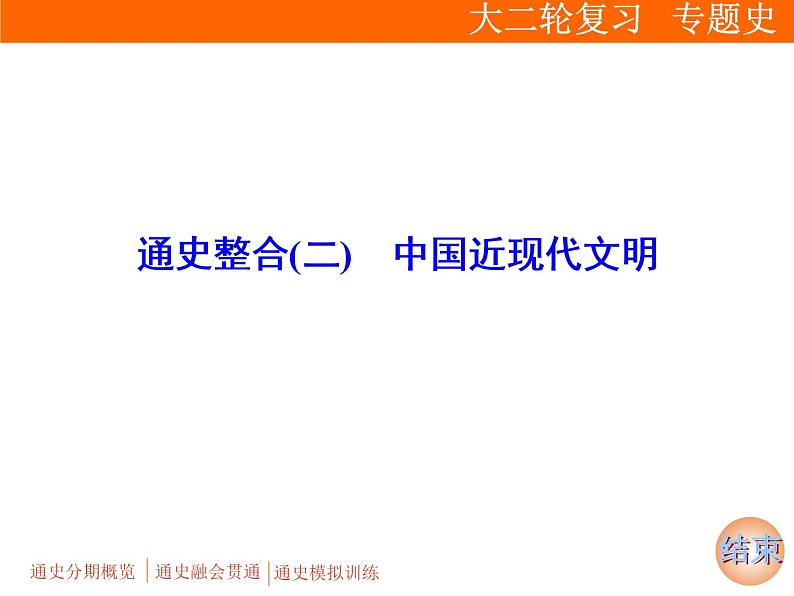 2019届二轮复习：通史整合(二)　中国近现代文明 (课件)（79张）01