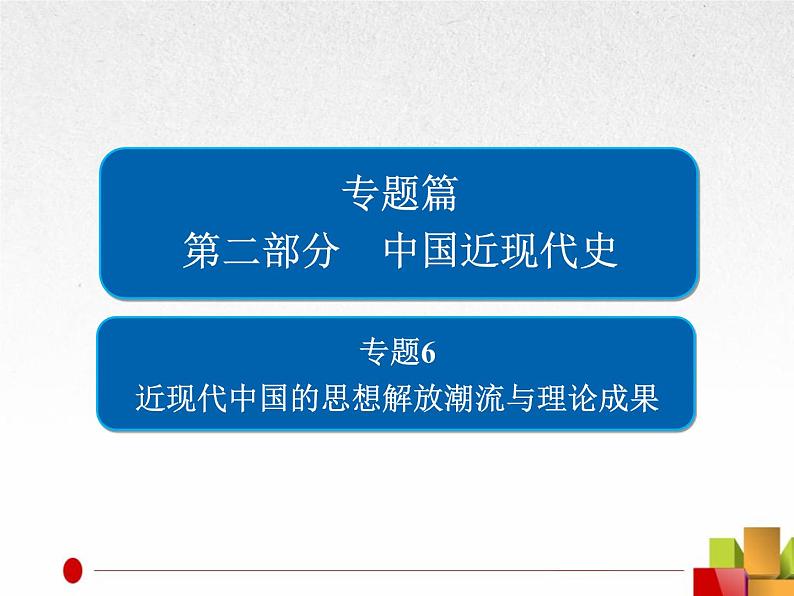 2019届二轮复习：专题6  近现代中国的思想解放潮流与理论成果【课件】（53张）第1页