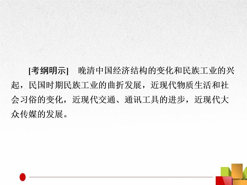 2019届二轮复习：专题5  近代中国经济结构的变动与近现代社会生活的变迁【课件】（70张）第2页