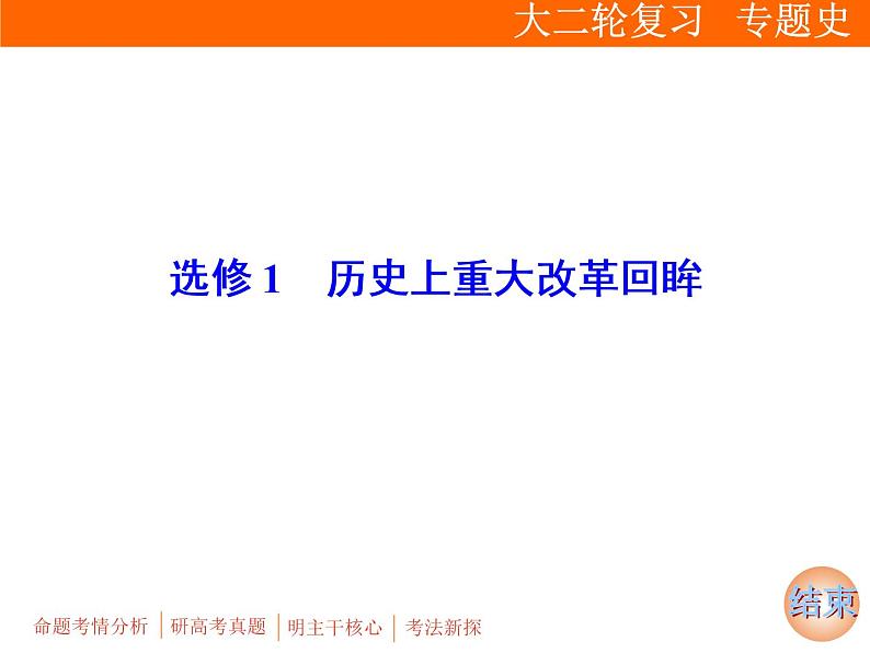 2019届二轮复习：板块四 选修1　历史上重大改革回眸 (课件)（36张）02