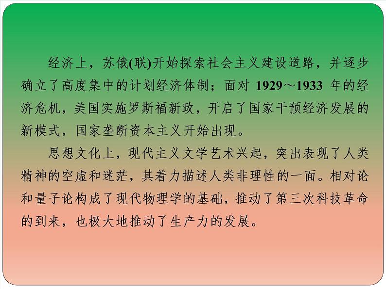 2019届二轮复习：第13讲　两次世界大战间的世界——社会主义制度的建立与资本主义经济政策的调整 【课件】（77张）05