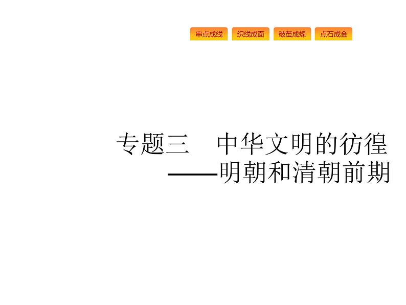 2019届二轮复习 专题三　中华文明的彷徨——明朝和清朝前期 课件(共53张)01