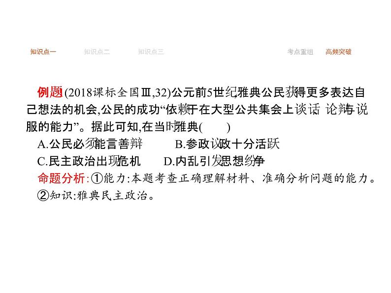 2019届二轮复习 专题四　西方文明的源头——古代希腊、罗马文明  课件(共35张)07