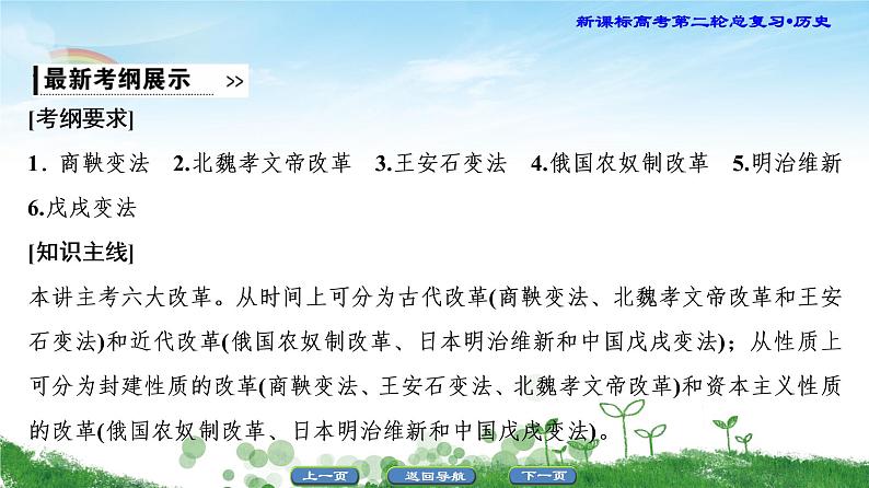 2019届二轮复习 选修1 历史上重大改革回眸 课件（44张）03