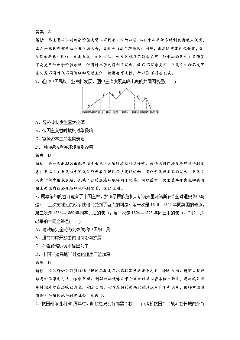 2020届二轮复习：训练7  比较异同类选择题（作业）03