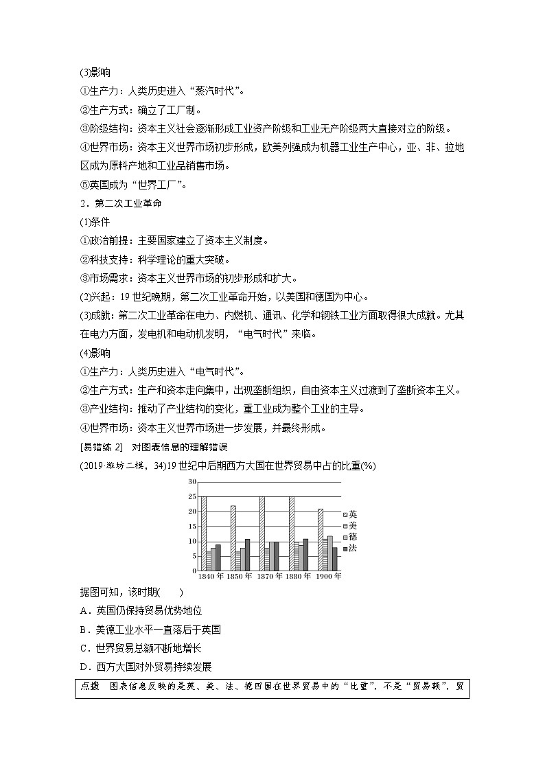 2020届二轮复习：第12讲 工业革命时期的西方世界（学案）03