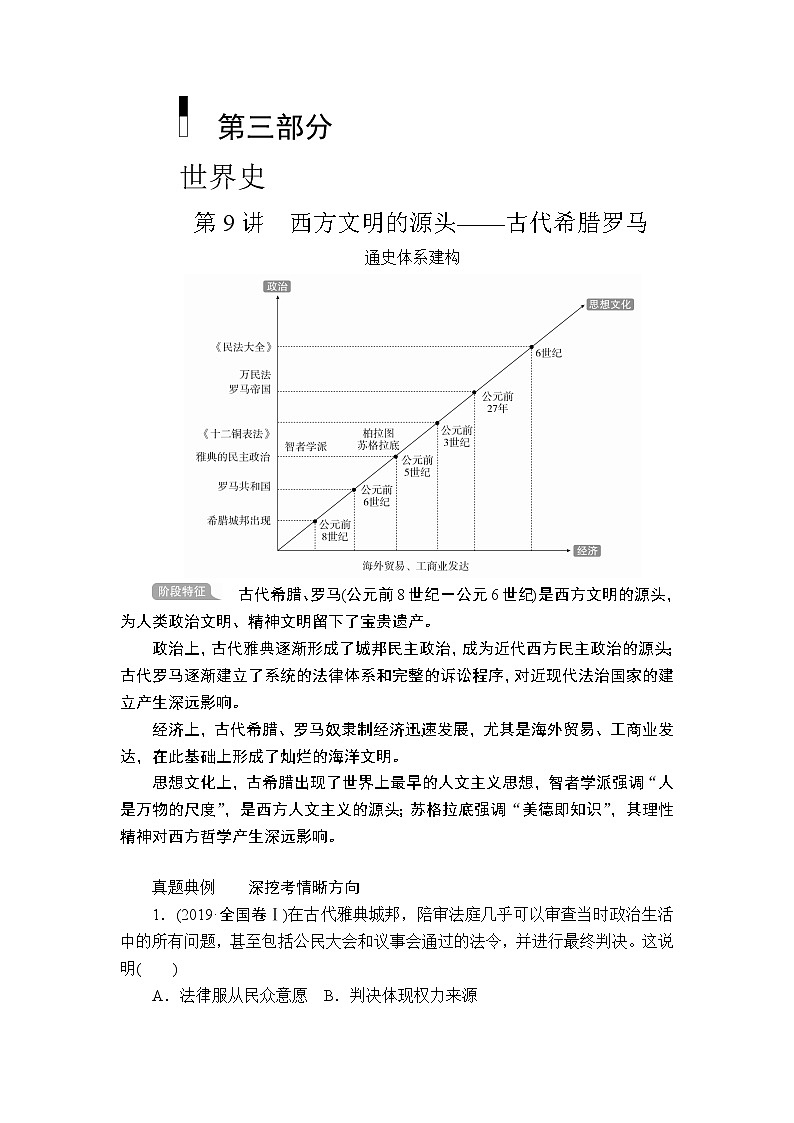 2020届二轮复习 第9讲 西方文明的源头——古代希腊罗马 学案01