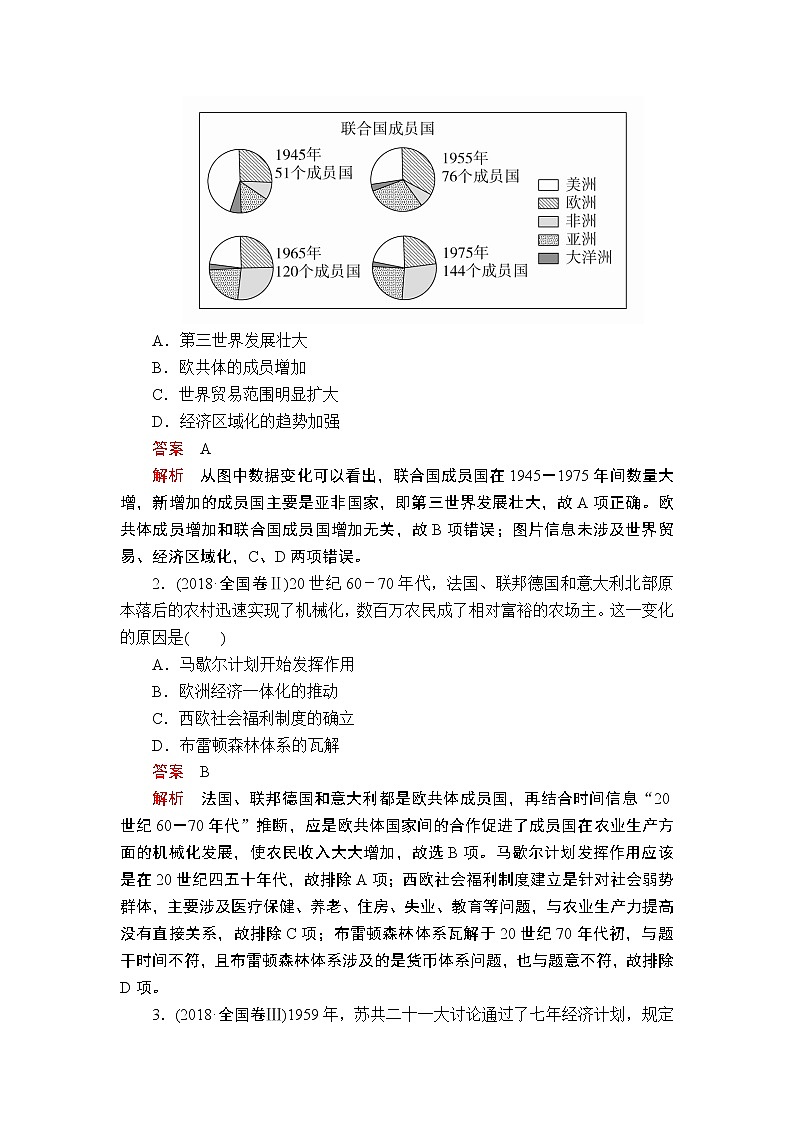 2020届二轮复习 第13讲 二战后的世界——1945年至今 学案02